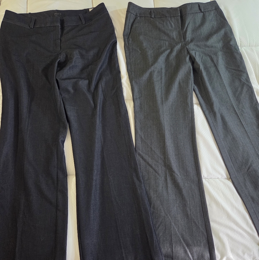 2 Pair Of Worthington Curvy Fit Trousers in Black And Gray. TALL LENGTH.